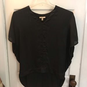 Bordeaux satin front high-low top